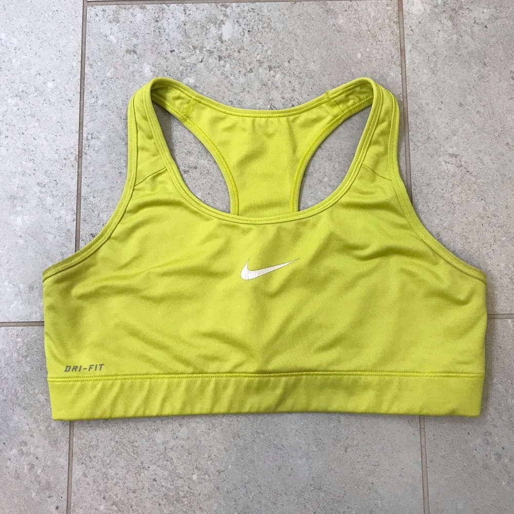 Mustard Yellow Nike Dri Fit Sports Bra